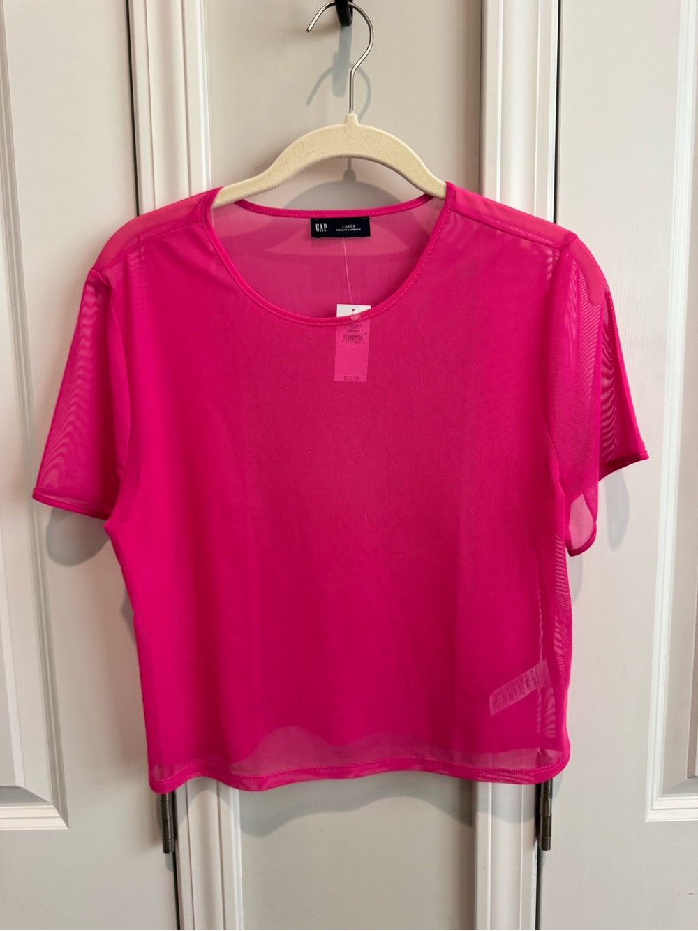 GAP Bright Hot Pink Sheer Crop Top